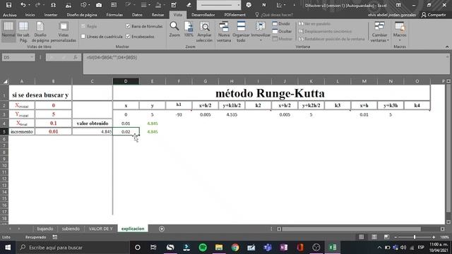 Ecuaciones diferenciales en Excel (Plantilla) / Runge Kutta de 4 orden смотреть онлайн