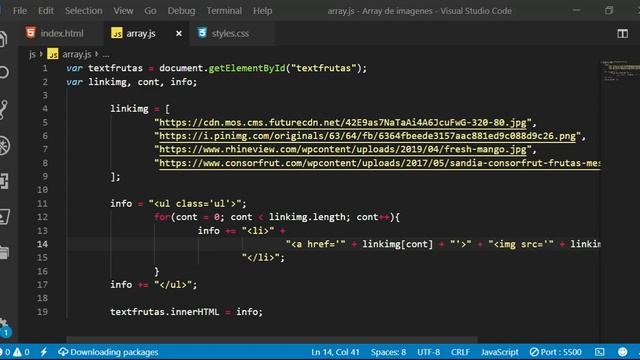 Array de Imagenes | Ciclo (for) de JAVASCRIPT con HTML y CSS смотреть онлайн