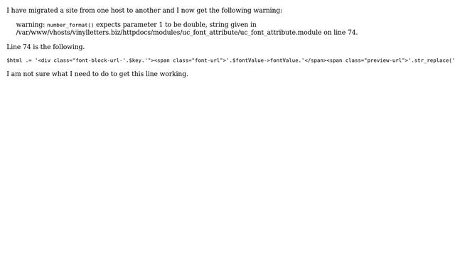 Drupal: warning: number_format() expects parameter 1 to be double, string given in смотреть онлайн