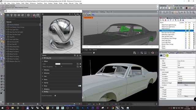 V-Ray 5 for Rhino. Ford Mustang Fastback 1965 Shading, Lightning. Part 2 смотреть онлайн