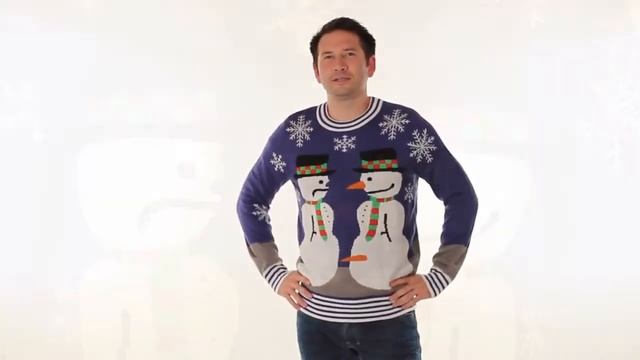 Мужской Свитер Снеговики от FunnySweaters RU смотреть онлайн