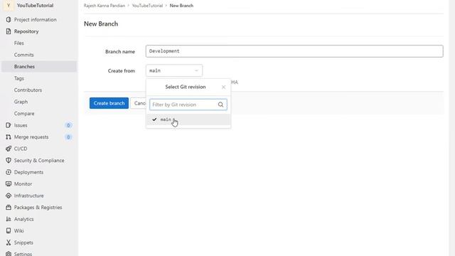 Creating New Branch in GIT LAB смотреть онлайн