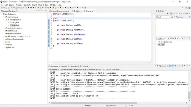 Lombok configuration in intellij , Eclipse and STS смотреть онлайн