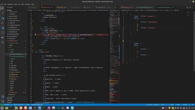 Моє нове портфоліо: дизайн, верстка, перегонка даних в JSON смотреть онлайн