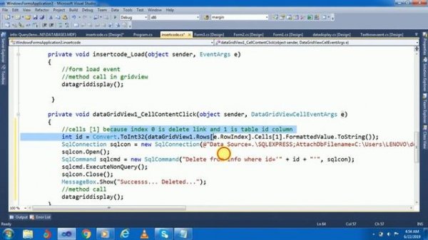 how to delete data using C# || remove data using gridview c# || fetch data ingridview and delete