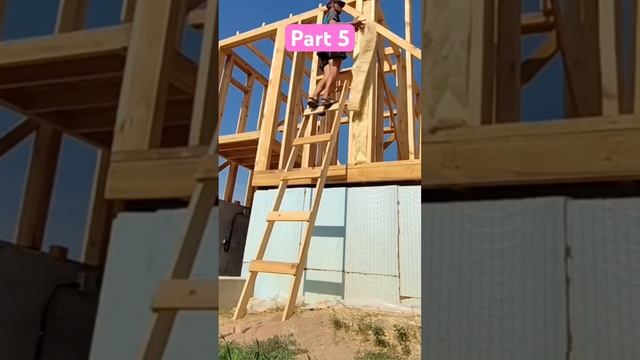 How to install beams between floors in a frame house and secure wind protection. #carpenter смотреть онлайн