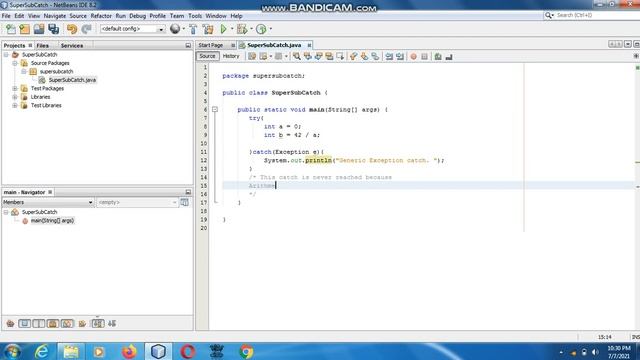 Java the complete Reference Ninth Edition (Chapter 10) Example (5) Multiple catch Clauses ERROR смотреть онлайн