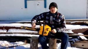 Бензопила Champion 142 заготовка дров