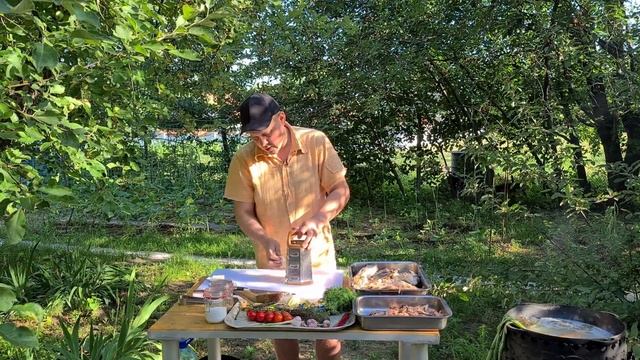Рыбная солянка в казане смотреть онлайн