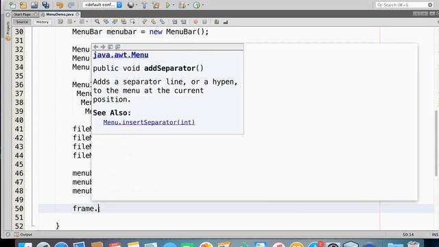 Creating Menu, MenuItem, CheckboxMenuItem in a window based program смотреть онлайн