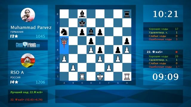 Chess Game Analysis: RSO A - Muhammad Parvez : 1-0 (By ChessFriends.com) смотреть онлайн