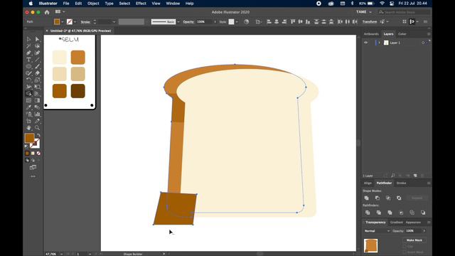How to Draw Bread Vector in Adobe Illustrator | Tutorial menggambar Roti Tawar Vektor #GambarSELU смотреть онлайн