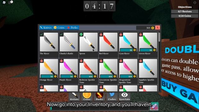 How to get the SPOON KNIFE in SURVIVE THE KILLER! (CODE!) [ROBLOX] смотреть онлайн