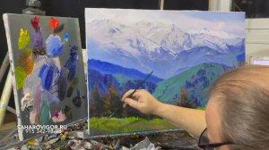 Видеоурок Игоря Сахарова «Горы» / Живопись маслом для начинающих / Научиться рисовать горный пейзаж