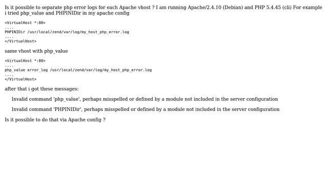 separate php error logs for each Apache vhosts смотреть онлайн