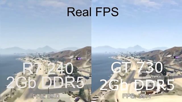 {REAL FPS} radeon r7 240 vs nvidia gt 730 (GTA V) смотреть онлайн