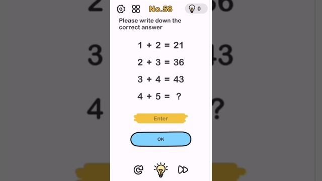 Brain Out Level 58 walkthrough solution for 4+5 is nine смотреть онлайн