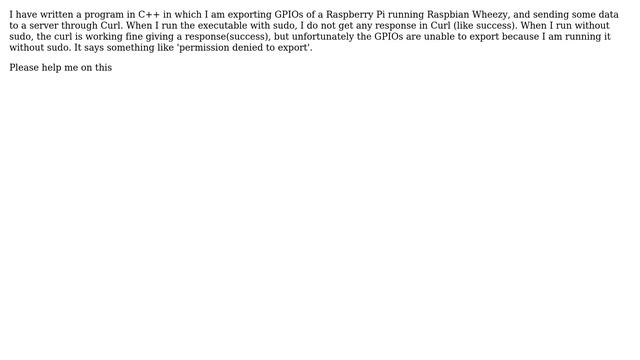 Raspberry Pi: Curl not working when run with sudo смотреть онлайн