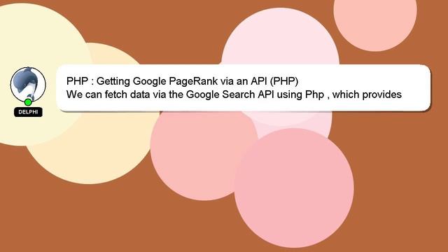 PHP : Getting Google PageRank via an API (PHP) смотреть онлайн
