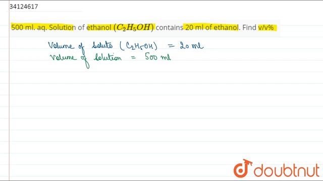 500 ml. aq. Solution of ethanol `(C_(2)H_(5)OH)` contains 20 ml of ethanol. смотреть онлайн