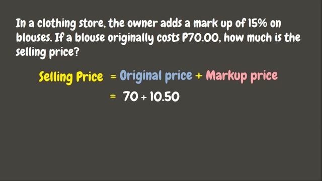 MARK UP, SELLING PRICE & MARKUP RATE | GRADE 6 смотреть онлайн