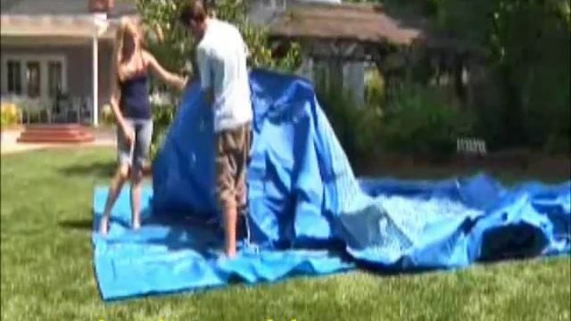 Установка каркасного бассейна Intex Round Metal Frame инструкция смотреть онлайн