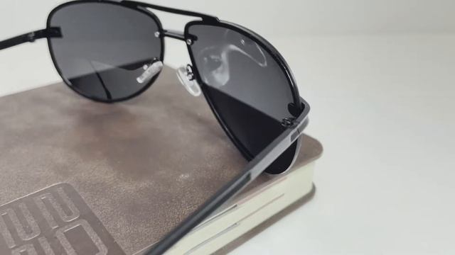 Видео-обзор на мужские черные очки капли/авиаторы, проверка на polarized смотреть онлайн