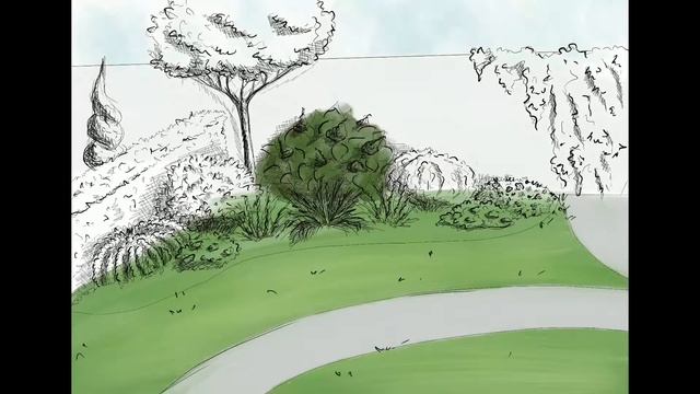 Sketch iPad using Procreate - flower-garden миксбордер смотреть онлайн