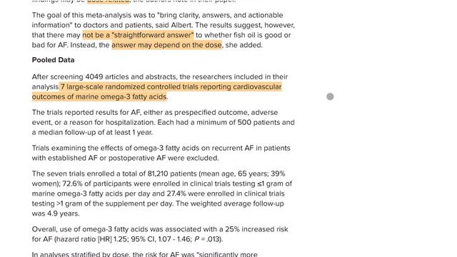 Омега-3 жирные кислоты и риск фибрилляции предсердий. смотреть онлайн