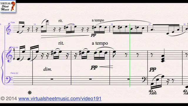 Ludwig Van Beethoven's Fur Elise for Flute and Piano, sheet music - Video Score смотреть онлайн