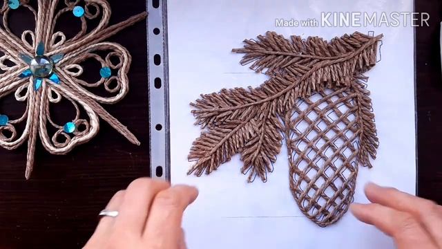 Еловая веточка. Поделка из джута своими руками. смотреть онлайн