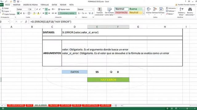 Función SI.ERROR Excel 2013: 395 de 448 HD смотреть онлайн