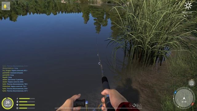 Русская рыбалка 4 - Старое озеро Комариное - Щука на новую желтую вертушку смотреть онлайн