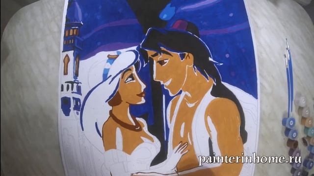Timelapse рисование картины по номерам "Аладдин" смотреть онлайн
