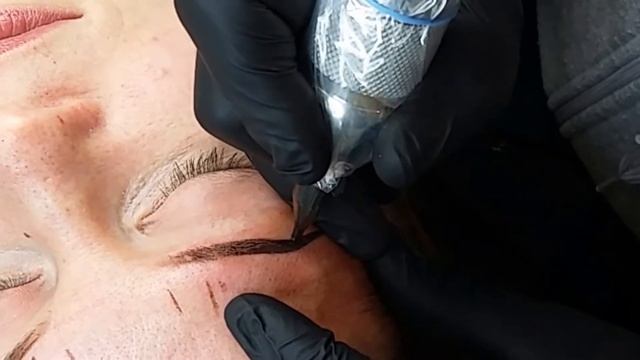 #Eyebrow Tattooing in what differs from Microblasting? Time lapse смотреть онлайн