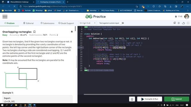 Overlapping Rectangles | 6Company 30 Days Challenge | Goldman Sachs ? | #ReviseWithArsh смотреть онлайн