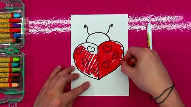 Божья Коровка / Как нарисовать простую валентинку для детей смотреть онлайн