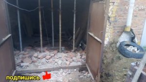 вот как поднять ворота в кирпичном гараже.,за один день. raise the garage door
