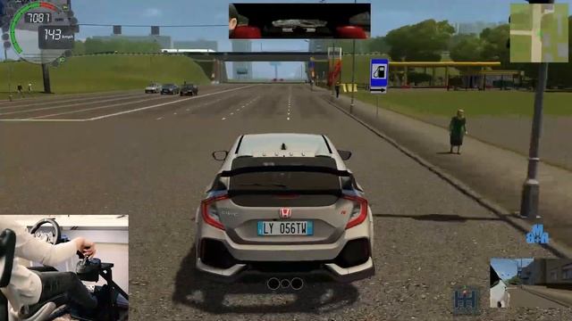 HONDA Civic Type R 2018 - Logitech G29 + Shifter || City Car Driving смотреть онлайн