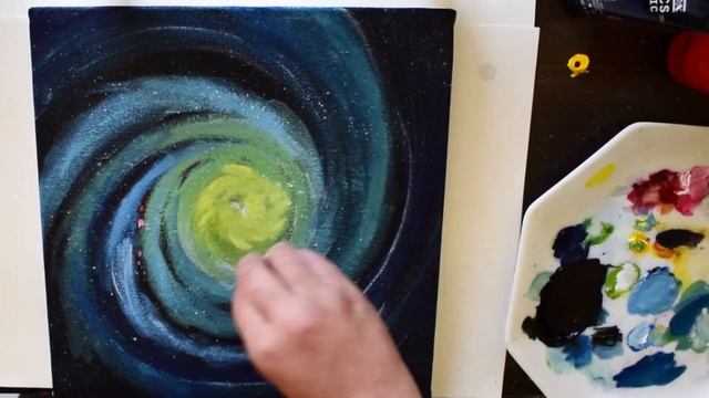Spiral Galaxy Painting Tutorial | Acrylic Painting on Canvas смотреть онлайн