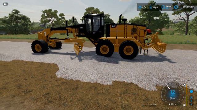 Farming Simulator 22 - CATERPILLAR 18M3 Motor Grader Pushes Crushed Stone смотреть онлайн