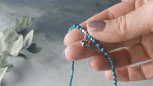 Чокер с подвеской Звездочка (бирюза, гематит- имитация) Зазеркалье. смотреть онлайн