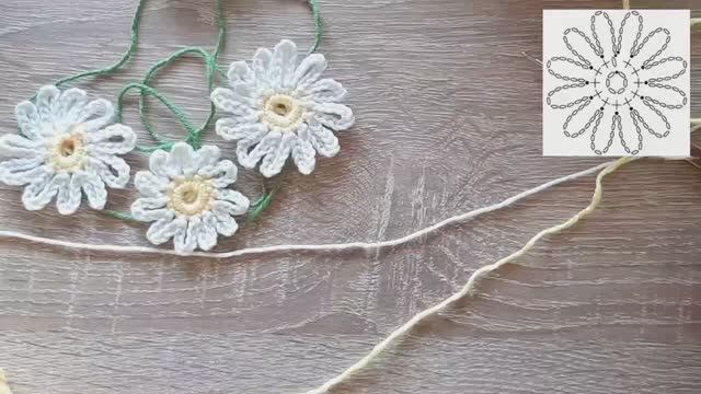 Вязание крючком - Маргаритки. смотреть онлайн