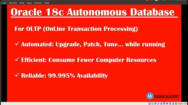 Oracle 18c : THE FUTURE DATABASE смотреть онлайн