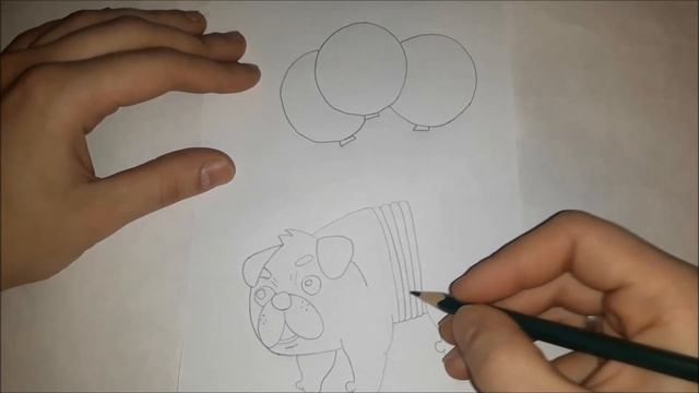 Рисуем собачку Мопса с шариками вместе! Как нарисовать собаку Мопса? #drawings смотреть онлайн