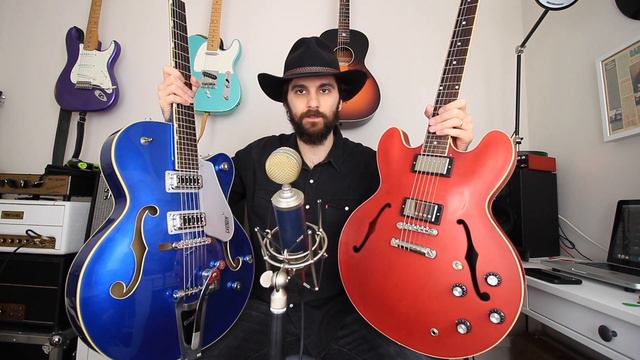 Hollowbody acoustic sound shootout (Gretsch G5420 vs Gibson ES335 unplugged) смотреть онлайн