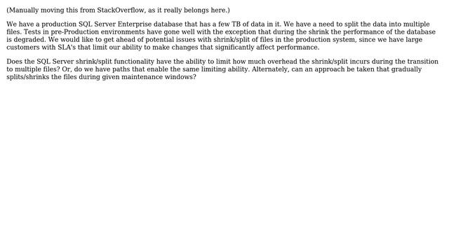 Databases: Control SQL Server pace of db shrink to split into multiple files смотреть онлайн