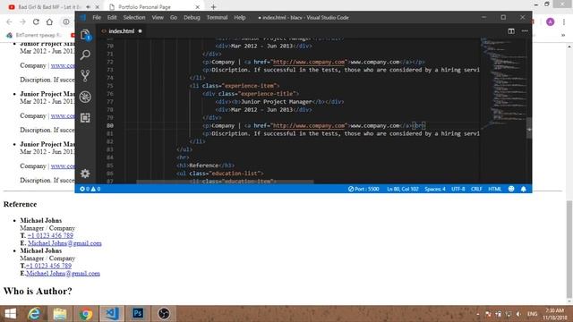 Верстка сайта портфолио (часть 1). Html-каркас смотреть онлайн