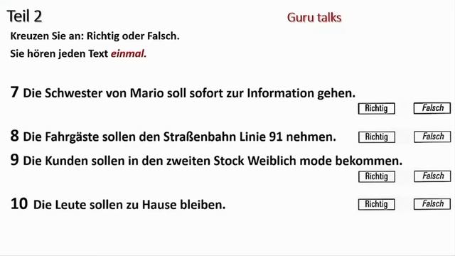 Start Deutsch A1 Hören Modelltest mit Lösungen am Ende || Vid - 124 смотреть онлайн