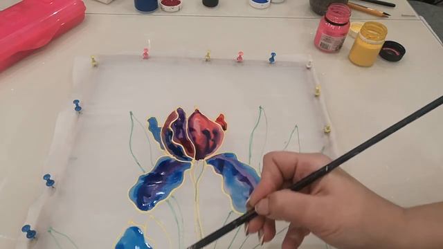 Мастер-класс в технике холодный батик «Ирисы» смотреть онлайн